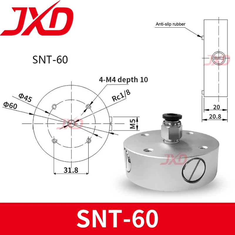 JXD Bernoulli Gripper NF20-06-A-M5F NF40-06-A-18F NF60-06-A-18F Aluminum Alloy Metal Non-contact Vacuum Suction Cup-BOLTTE