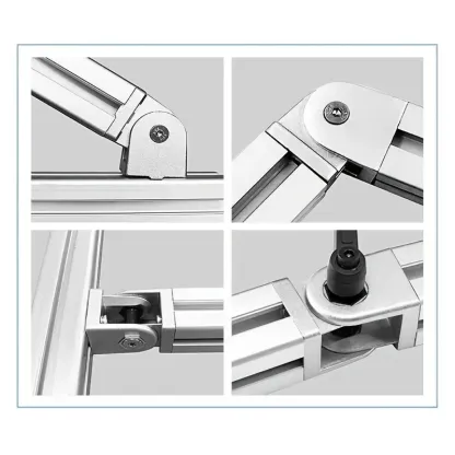 Zinc Alloy Adjustable Hinge Connector for 2020/3030/4040 Classic Metal Industrial Aluminum Profile with Sliding Base Hinge