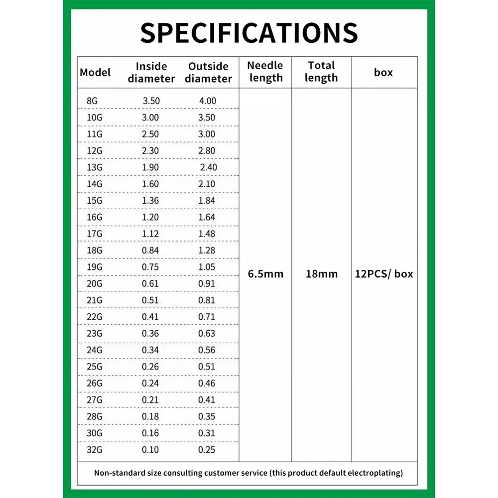 12 Pack 8G-30G Dispensing Needle 6.5mm Stainless Steel Blunt Tip Needle for filling liquids, glues and syringes-BOLTTE