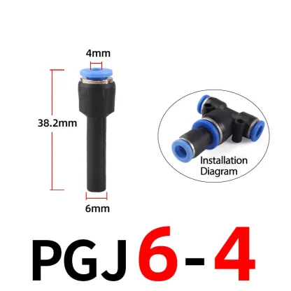1PCS Or 5PCS Pneumatic Fittings Plug Push in Reducer through PGJ 6/8/10/12mm Tube To 4/6/8/10mm Tube Air Connector-BOLTTE