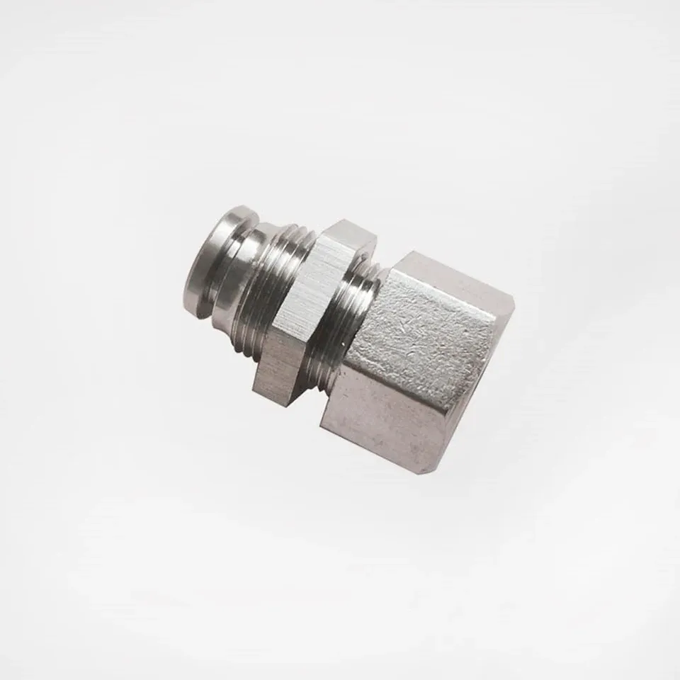 Pneumatic PMF Straight Bulkhead Union Pipe Connector BSPT Female Thread 304 Stainless Push In Quick Air Fitting Plumbing Hose-BOLTTE