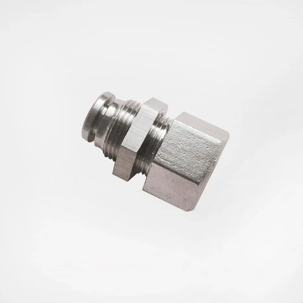 Pneumatic PMF Straight Bulkhead Union Pipe Connector BSPT Female Thread 304 Stainless Push In Quick Air Fitting Plumbing Hose-BOLTTE