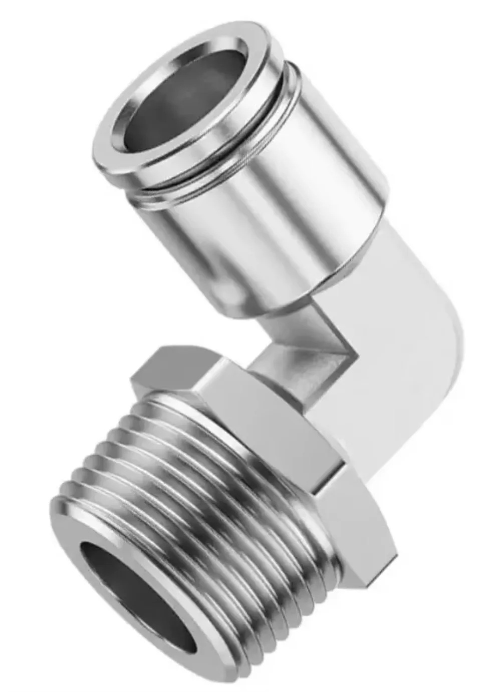 BSPT BSPP NPT 1/8" 1/4" 3/8" 1/2" 3/4" PC Female Male Pneumatic Elbow 304 Stainless Push In Quick Connector Release Air Fitting-BOLTTE