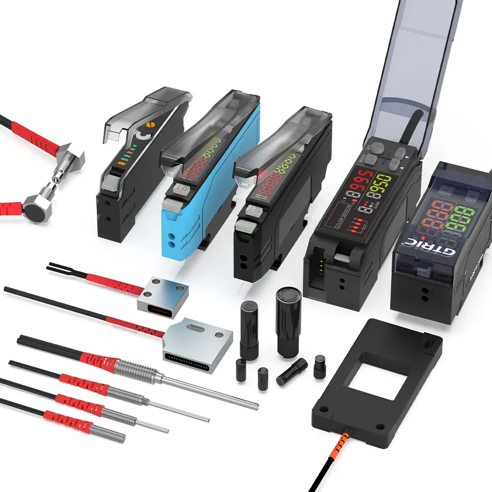 GTRIC Fiber Optic Sensor Probe Elbow Diffuse Reflection M3 M4 M6 1M 2M Cable Coaxial Non-Coaxial Optical Photoelectric Switch-BOLTTE