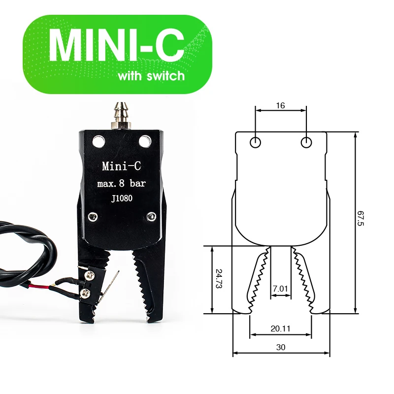 hofujng Pneumatic MINI gripper J1080/1060 Manipulator Accessories Mechanical Fixture Water Spout Clip for industrial robot-BOLTTE