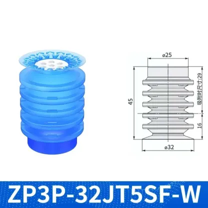 ZP3P Pneumatic Vacuum Suction Cup Soft Bag Open Sucker ZP3P-T20/25/35/50JT5SF ForMulti-layer Corrugated Film Plastic Bag Opening-BOLTTE