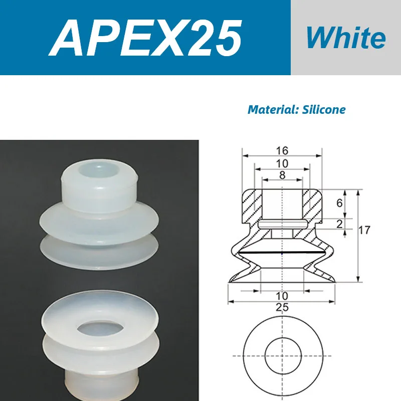 Packaging Machine Bag Opening Vacuum Suction Cup APEX25 APEX30 M15 YB20-2 Robotic Arm Film Plastic Bag Accessories Pneumatic-BOLTTE