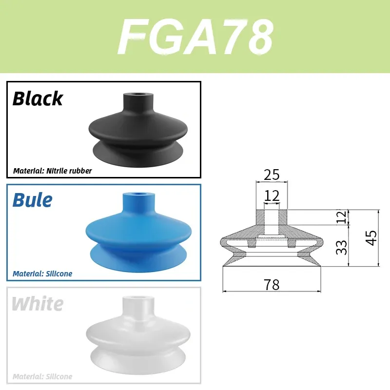 FGA Series FGA-11/14/16/20/22/25/33/43/53/63/78 Double-Layer Blue Air Pneumatic Vacuum Suction Cup