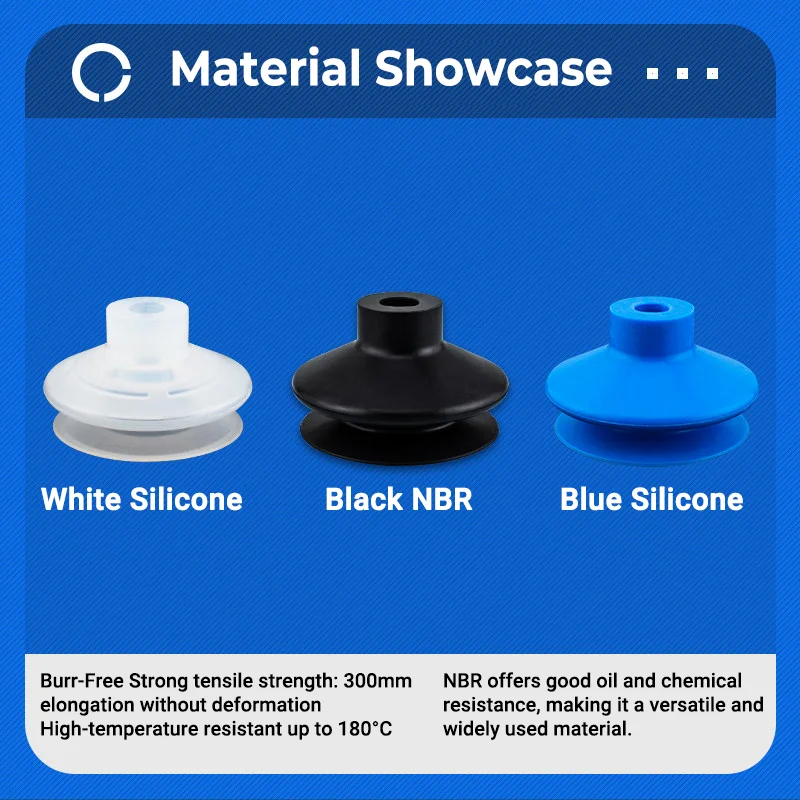 5pcs FGA Series Vacuum Suction Cups, corrugated vacuum suction cup nozzle FGA11/14/16/20/22/25/33/43/53/78-BOLTTE