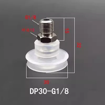 10PCS Pneumatic Vacuum Sucker with Fitting G1/8 Thread 8mm Mounting Hole Silicone Double Layers Injection Molding Machine Tools-BOLTTE