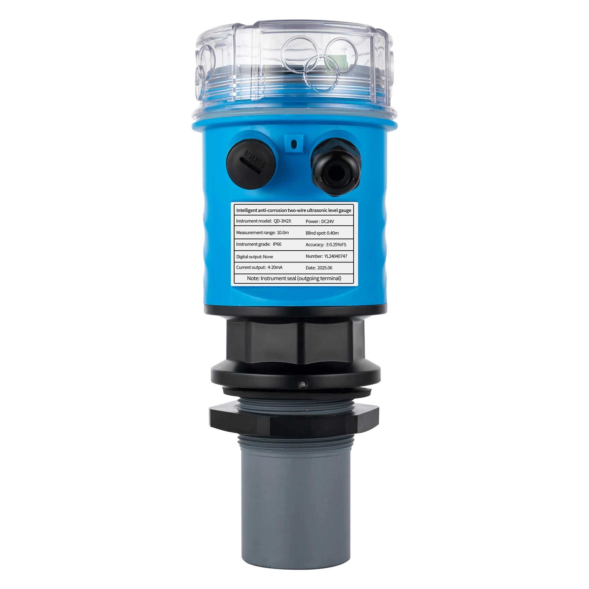 Ultrasonic Water Level Sensor 3m 5m 10m 15m 20m Meter 4-20mA Relays Output Ultrasonic Water Tank Level Meter Wireless Distance-BOLTTE