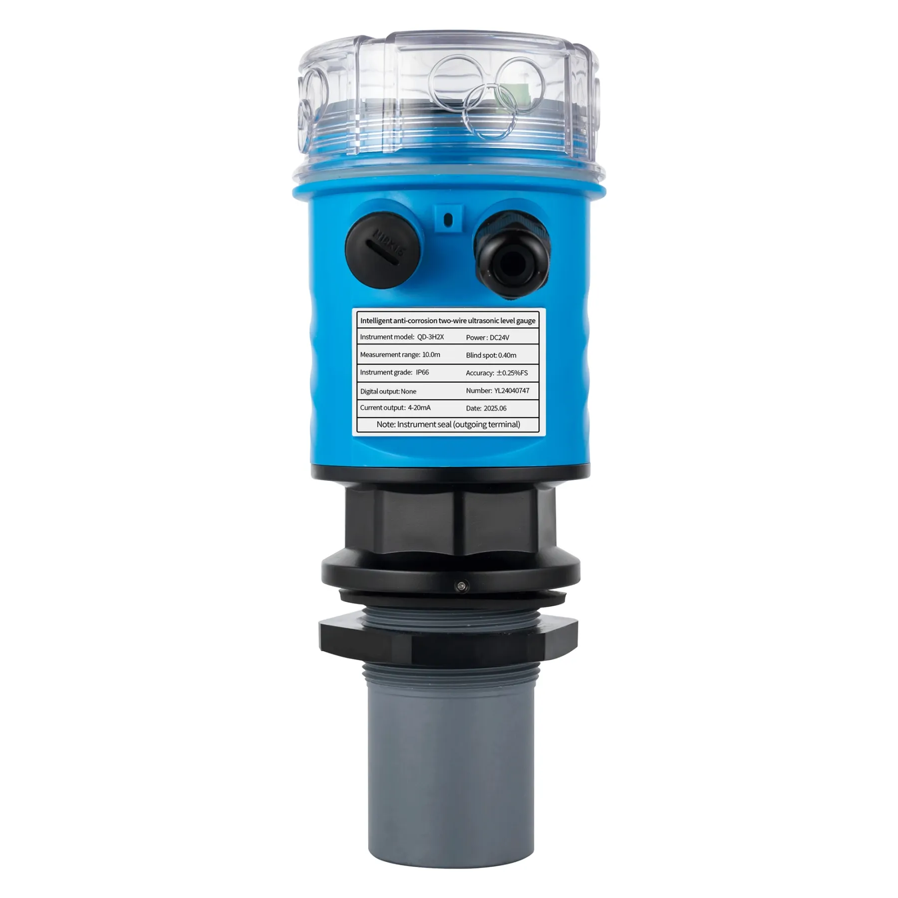 Ultrasonic Water Level Sensor 3m 5m 10m 15m 20m Meter 4-20mA Relays Output Ultrasonic Water Tank Level Meter Wireless Distance-BOLTTE