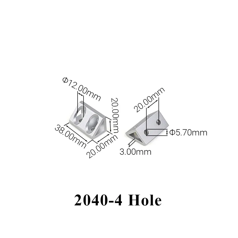 4Pcs/Lot Aluminum Profile Right Angle Triangle Block Triangle Connector Bracket for 2020 3030 4040 4545 2040 3060 Alu Profiles