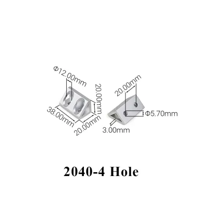 4Pcs/Lot Aluminum Profile Right Angle Triangle Block Triangle Connector Bracket for 2020 3030 4040 4545 2040 3060 Alu Profiles