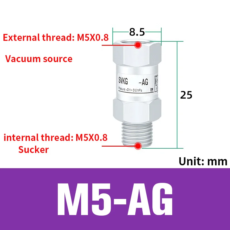 Vacuum logic valve SVKG safety valve check valve SVK-G1/8xG1/4/G3/8xG1/2-IG-AG suction cup-BOLTTE