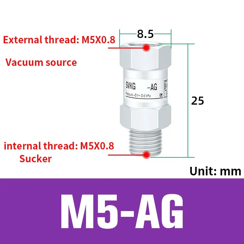Vacuum logic valve SVKG safety valve check valve SVK-G1/8xG1/4/G3/8xG1/2-IG-AG suction cup-BOLTTE