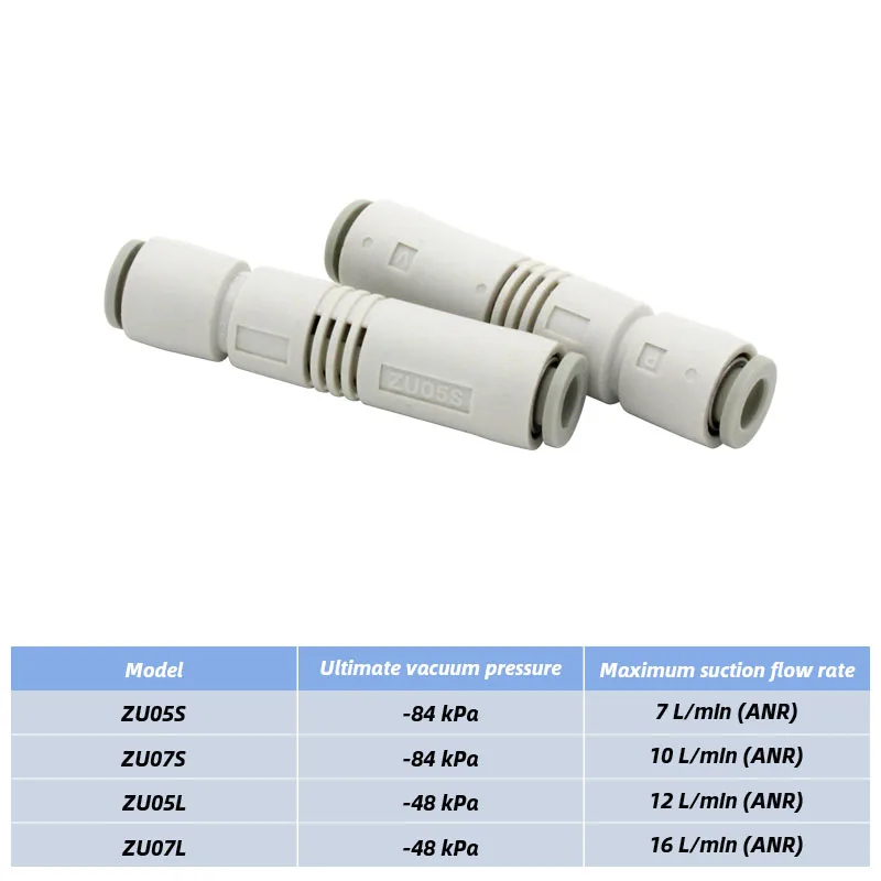 manipulator ZU05S ZU07S  ZU05L ZU07L Large flow Pneumatic Vacuum Ejector vacuum negative pressure generator-BOLTTE