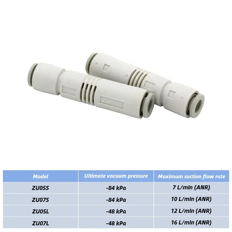 manipulator ZU05S ZU07S  ZU05L ZU07L Large flow Pneumatic Vacuum Ejector vacuum negative pressure generator-BOLTTE