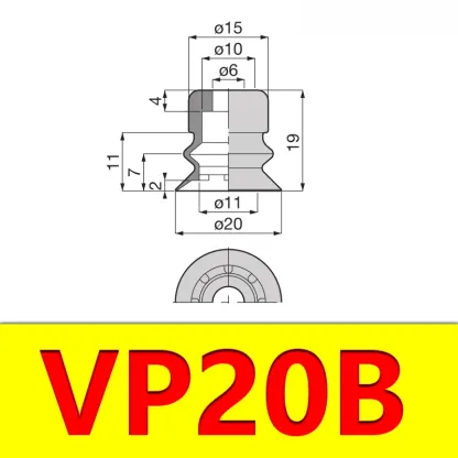 Manipulator Accessories Corrugated Suction Cup Suction Cup Diameter 10/15/20/25/30/40/50mm Pneumatic Accessories VP-B-BOLTTE