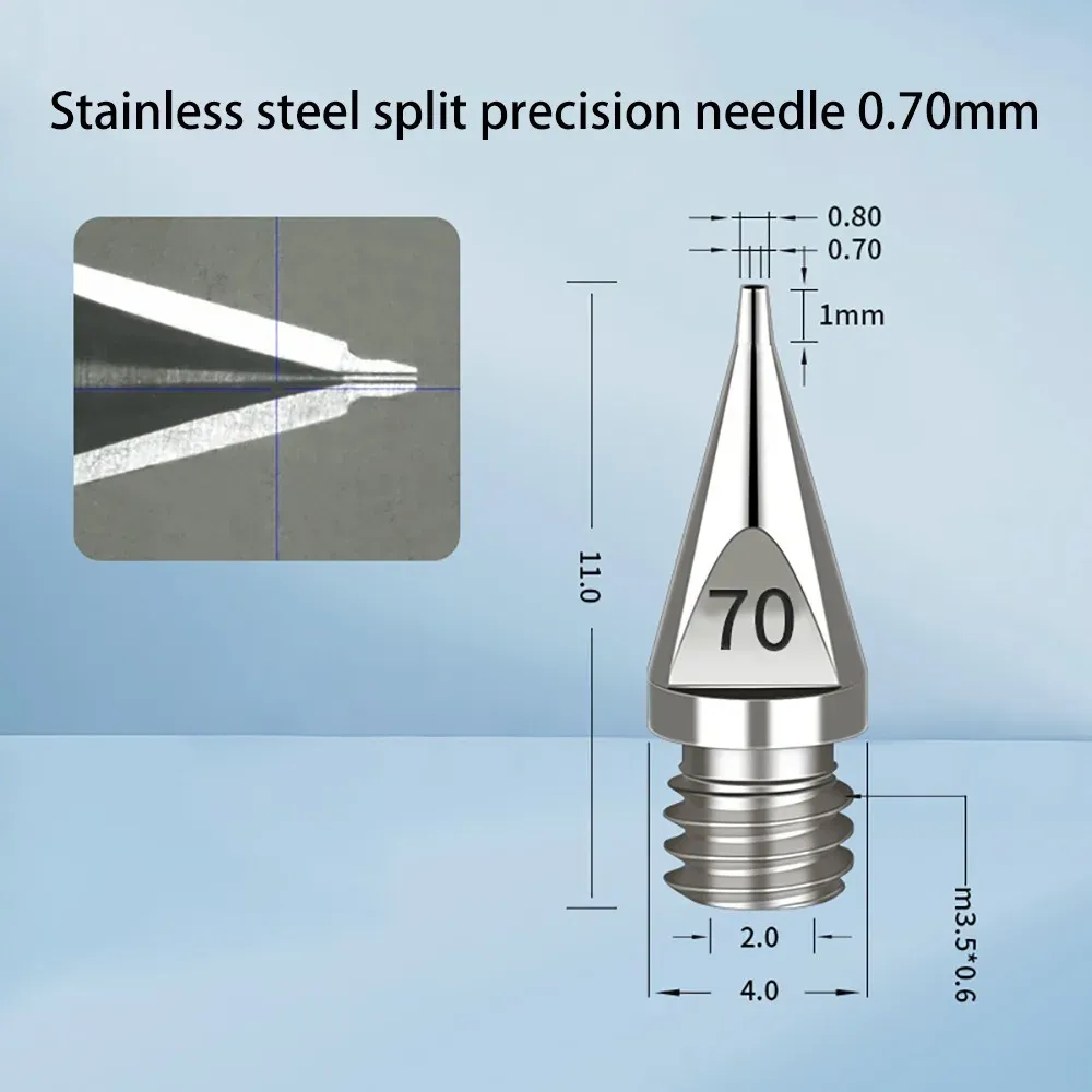 SY High Precision One-Piece Glue Dispensing Needle, Double Thread Tapered Needle Tip Integrated Conical, 304Stainless Steel-BOLTTE