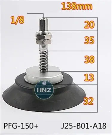 Vacuum suction cup hardware support set PFG-120-250 top air inlet metal rod A18 / A22