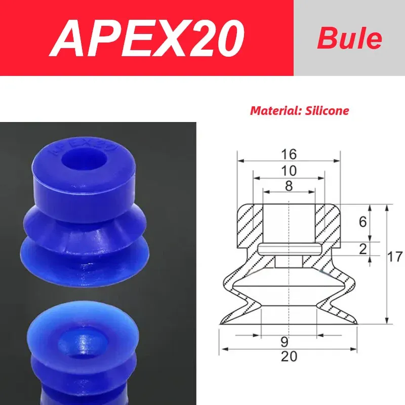 Packaging Machine Bag Opening Vacuum Suction Cup APEX20  K-27 F25 K3-3A 20-2 Robotic Arm Film Plastic Bag Accessories Pneumatic-BOLTTE