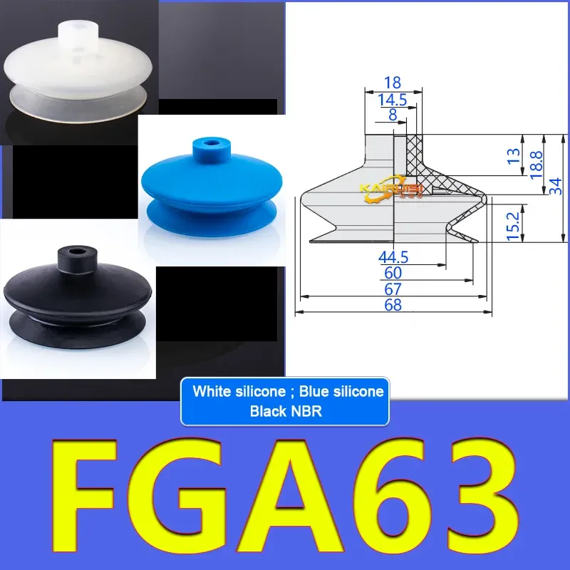 5pcs FGA Series Vacuum Suction Cups, corrugated vacuum suction cup nozzle FGA11/14/16/20/22/25/33/43/53/78-BOLTTE