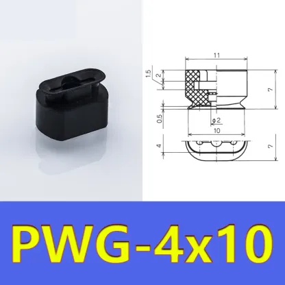 Long Oval Suction Cup Manipulator Accessories Vacuum Suction Cup Industrial Pneumatic Accessories Powerful Suction Nozzle PWG