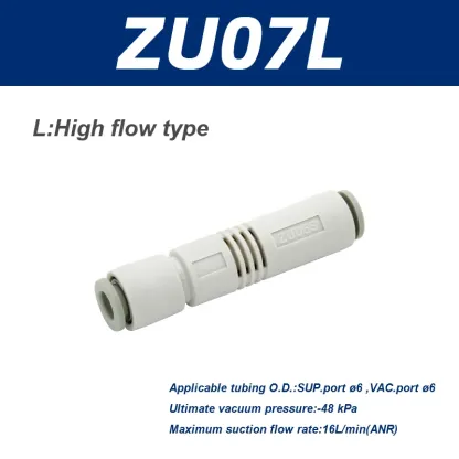 manipulator ZU05S ZU07S  ZU05L ZU07L Large flow Pneumatic Vacuum Ejector vacuum negative pressure generator-BOLTTE