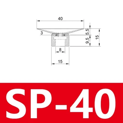 Pneumatic Suction Cup SP Single Layer Silicone Rubber 8mm Mounting Hole Sucker Big Head Injection Molding Machine Manipulator-BOLTTE