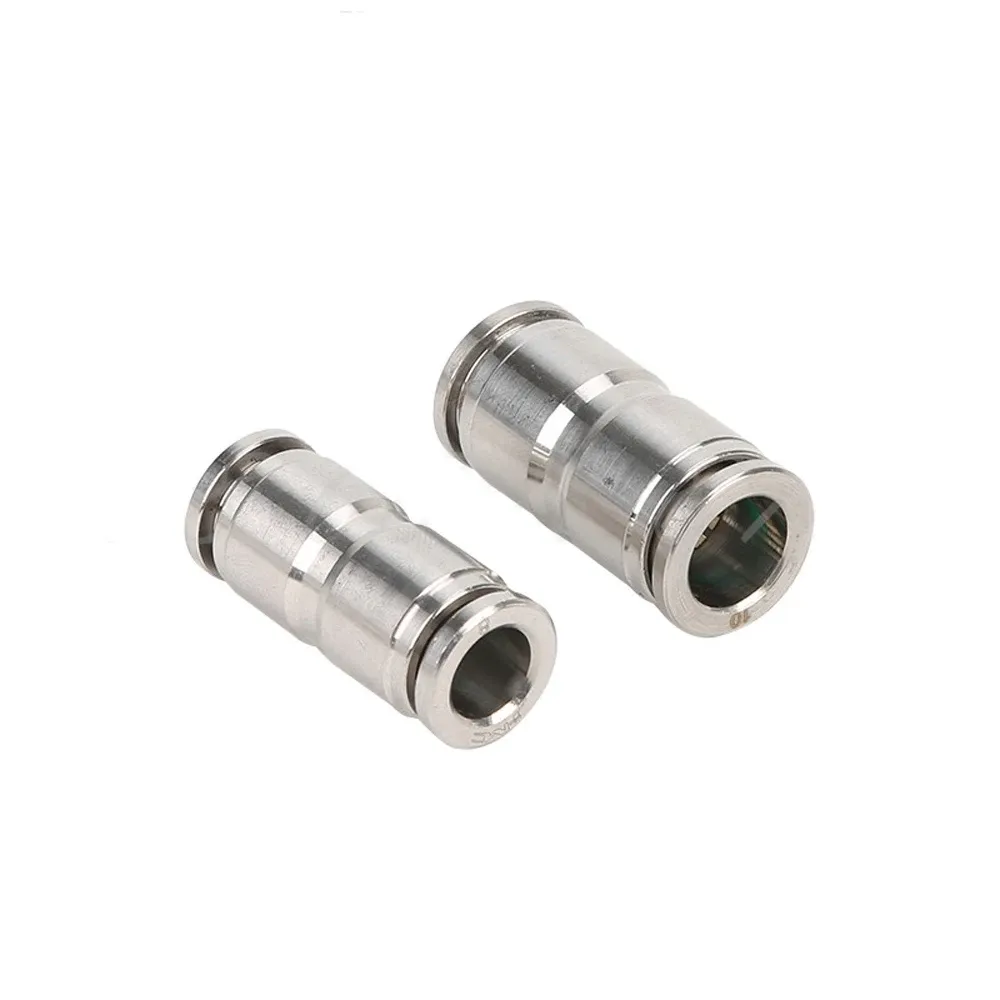 1/8" 1/4" 3/8" 1/2" 3 4 6 8 10 12 14 16mm  Equal Reducer Pneumatic 304 316 Stainless Ste Push In Connector Release Air Fitting-BOLTTE