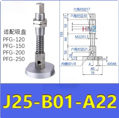 Heavy-duty glass vacuum suction cup fittings industrial J25/J50/J75-B01-A18/A22