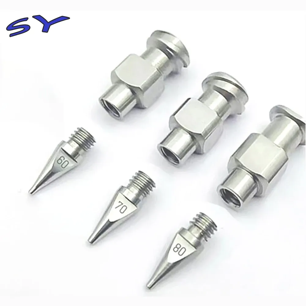 SY High Precision One-Piece Glue Dispensing Needle, Double Thread Tapered Needle Tip Integrated Conical, 304Stainless Steel-BOLTTE