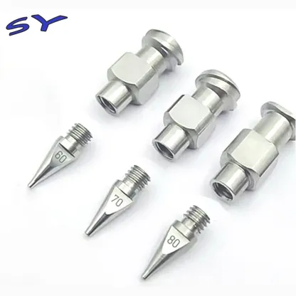 SY High Precision One-Piece Glue Dispensing Needle, Double Thread Tapered Needle Tip Integrated Conical, 304Stainless Steel-BOLTTE