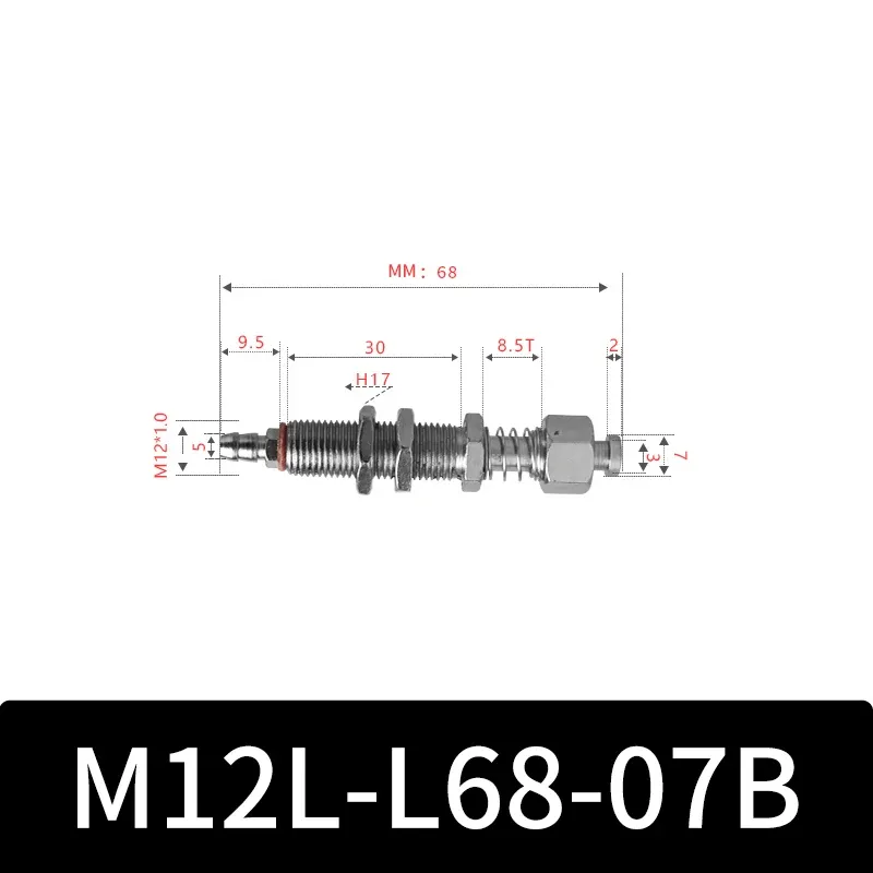 M12-07B Series Small Air Pneuamtic Parts Fixture Rubber Sucker Pad Silicone Vacuum Suction Cup Mount-BOLTTE
