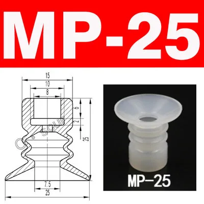 10pcs Vacuum Chuck Pneumatic Components MP BT Industrial Silicone Strong Suction Cups Nozzle Large Head Red White Triple Layer-BOLTTE