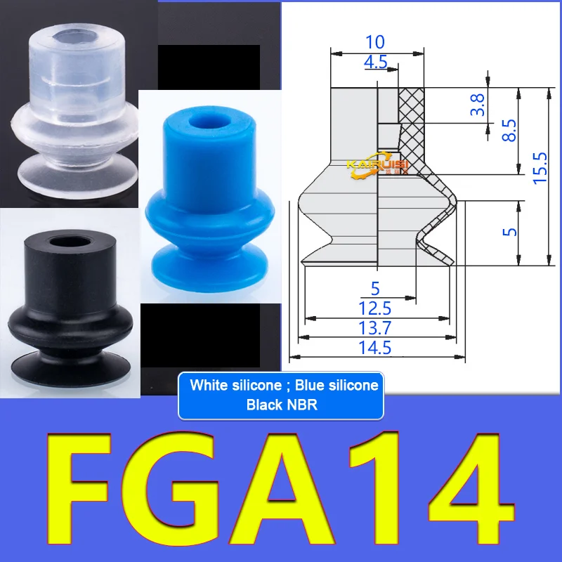 5pcs FGA Series Vacuum Suction Cups, corrugated vacuum suction cup nozzle FGA11/14/16/20/22/25/33/43/53/78-BOLTTE