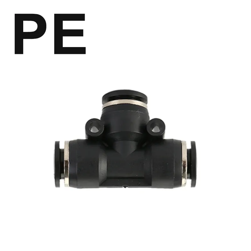 Black Pneumatic Fitting Pipe Connector Quick Release Coupling 4mm 6mm 8mm 10mm 12mm PU PV PE HVFF PY Tube Connectors-BOLTTE