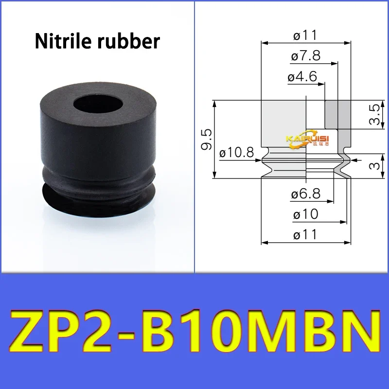 5pcs/pack ZP2 Series Bellow Vacuum Suction Cup  ZP2-B04/06/08/10/15/20MBS/N B06MB Gripper-BOLTTE