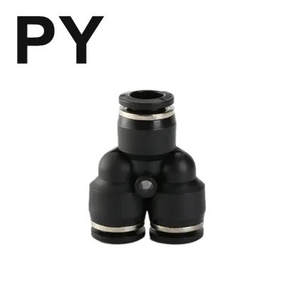 Black Pneumatic Fitting Pipe Connector Quick Release Coupling 4mm 6mm 8mm 10mm 12mm PU PV PE HVFF PY Tube Connectors-BOLTTE