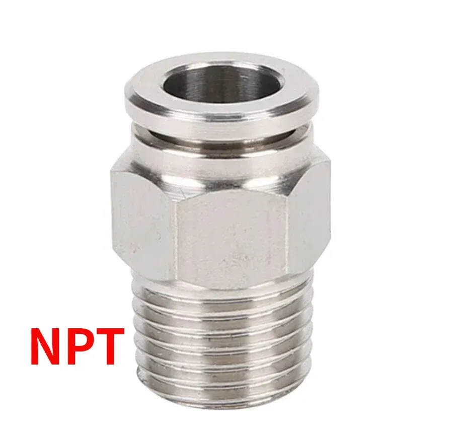 BSPT BSPP NPT 1/8" 1/4" 3/8" 1/2" 3/4" PC Female Male Pneumatic Elbow 304 Stainless Push In Quick Connector Release Air Fitting-BOLTTE