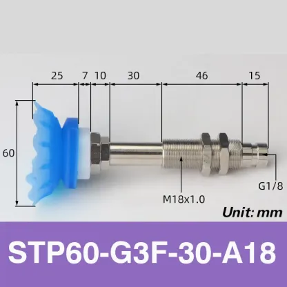 Open bag vacuum suction cup industrial STP35S/60S suction soft packaging silicone mechanical arm accessories suction nozzle lip-BOLTTE