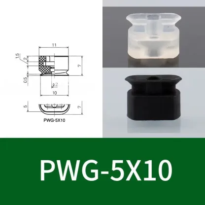 High-Strength Pneumatic Vacuum Suction Cup PWG Series Rectangular/Oval Industrial Sucker Gripper Pad for Quick Pickup Automation-BOLTTE