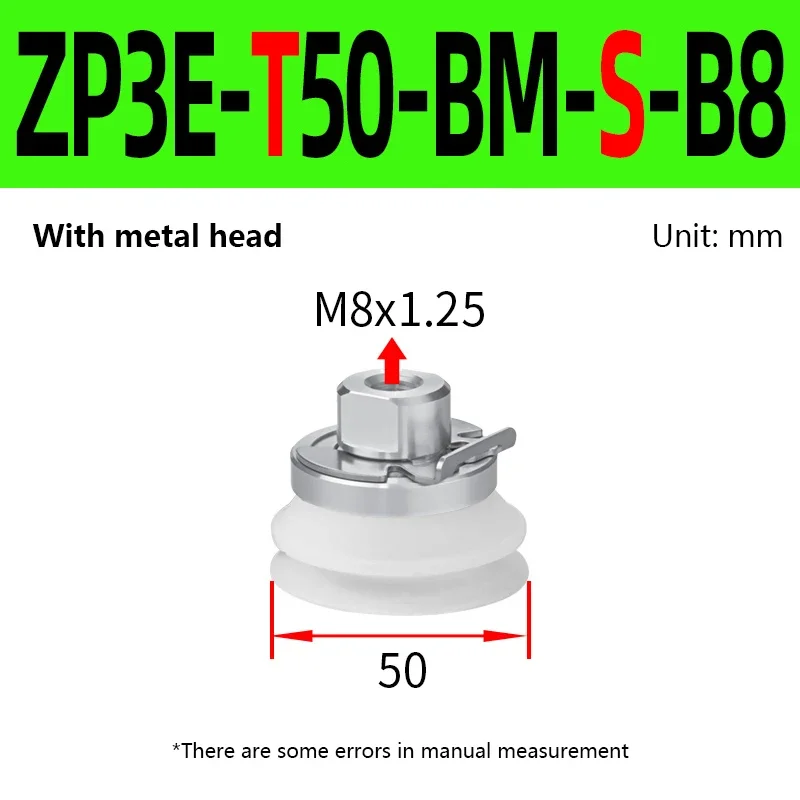 ZP3E Series Heavy Duty Vacuum Suction Cup with Fitting Head ZP3E-T32-UM-S ZP3E-T50-UM-N