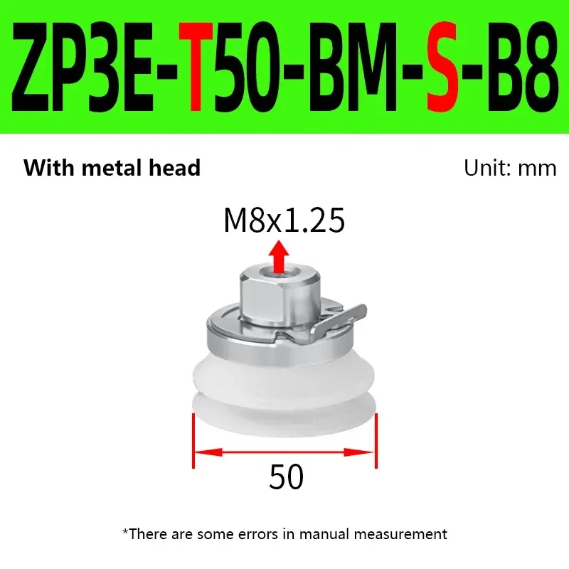 ZP3E Series Heavy Duty Vacuum Suction Cup with Fitting Head ZP3E-T32-UM-S ZP3E-T50-UM-N