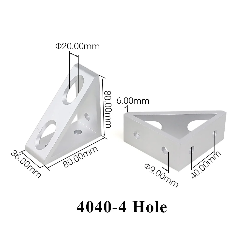 4Pcs/Lot Aluminum Profile Right Angle Triangle Block Triangle Connector Bracket for 2020 3030 4040 4545 2040 3060 Alu Profiles