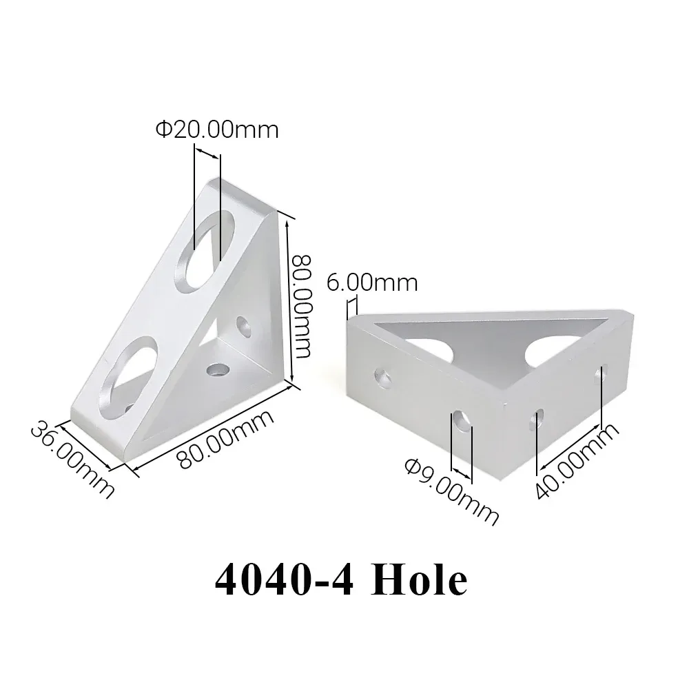 4Pcs/Lot Aluminum Profile Right Angle Triangle Block Triangle Connector Bracket for 2020 3030 4040 4545 2040 3060 Alu Profiles