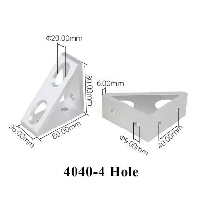 4Pcs/Lot Aluminum Profile Right Angle Triangle Block Triangle Connector Bracket for 2020 3030 4040 4545 2040 3060 Alu Profiles