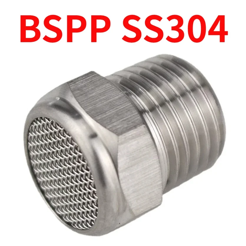 M5 1/8" 1/4" 3/8" 1/2" -2" BSP NPT Male Pneumatic Air 304 316 Stainless Steel Exhaust Muffler Silencers Fitting Noise Filter-BOLTTE
