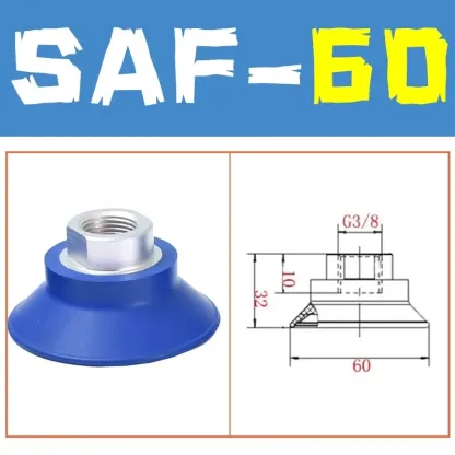 Pneumatic Robotic Vacuum Suction Cups SAF30/40/50/60/80/100/125 Single Layer Corrugated Sucker NBR Industrial Automation Parts-BOLTTE